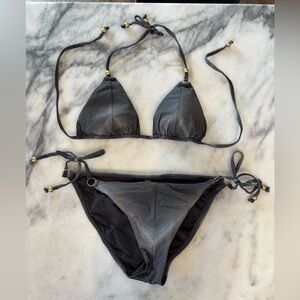 Vitamin A Silver String bikini Sz M